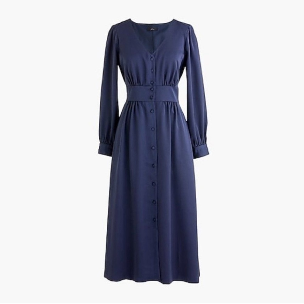 J.Crew Button-Front A-Line Midi Dress
